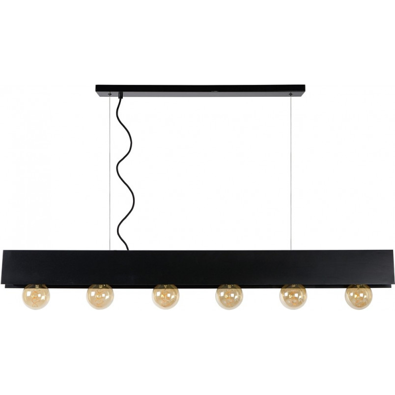 Lampa Wisząca Loft Surtus VI | Czarna, 134cm | Lucide