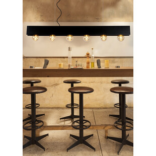 Lampa Wisząca Loft Surtus VI | Czarna, 134cm | Lucide