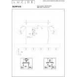 Lampa Wisząca Loft Surtus VI | Czarna, 134cm | Lucide