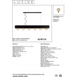 Lampa Wisząca Loft Surtus VI | Czarna, 134cm | Lucide