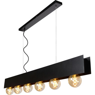 Lampa Wisząca Loft Surtus VI | Czarna, 134cm | Lucide