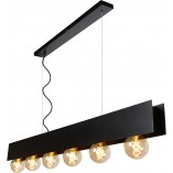 Lampa Wisząca Loft Surtus VI | Czarna, 134cm | Lucide