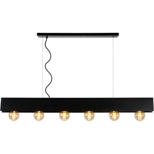 Lampa Wisząca Loft Surtus VI | Czarna, 134cm | Lucide