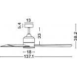 Lampa sufitowa Wind LED - czarny/orzech | Decolab24