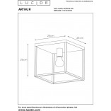 Plafon Loft Arthur czarny 25x25cm | Lucide - Kup teraz!