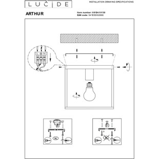 Plafon Loft Arthur czarny 25x25cm | Lucide - Kup teraz!