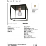 Plafon Loft Arthur czarny 25x25cm | Lucide - Kup teraz!