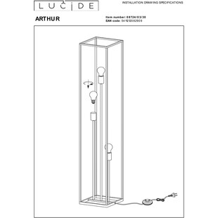 Lampa Podłogowa Loft Czarna Lucide - Arhtur | Kup Teraz