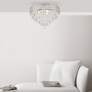 Plafon kryształowy glamour Capri 40cm transparentny / chrom Zumaline