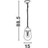 Lampa wisząca zewnętrzna Goog | Szara, Przezroczysta - Decolab24