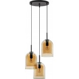 Lampa Wisząca Szklana Retro Duo III - Bursztynowa | Decolab24