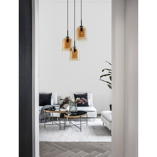 Lampa Wisząca Szklana Retro Duo III - Bursztynowa | Decolab24