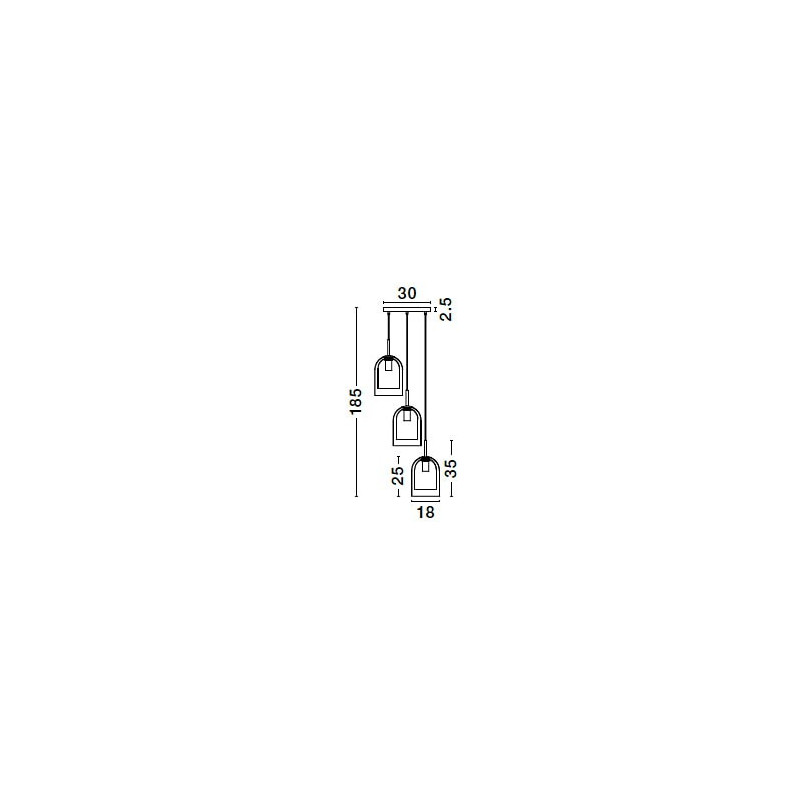 Lampa Wisząca Szklana Retro Duo III - Bursztynowa | Decolab24