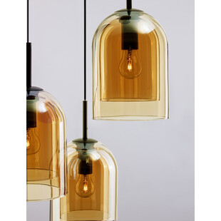 Lampa Wisząca Szklana Retro Duo III - Bursztynowa | Decolab24