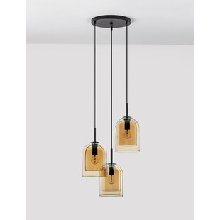 Lampa Wisząca Szklana Retro Duo III - Bursztynowa | Decolab24