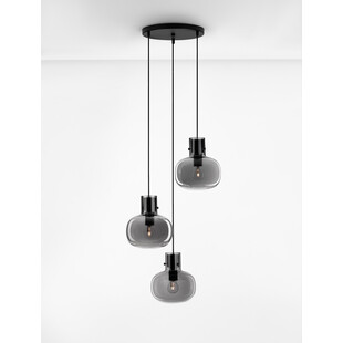 Lampa wisząca szklana retro Bulgy III 30cm szkło dymione