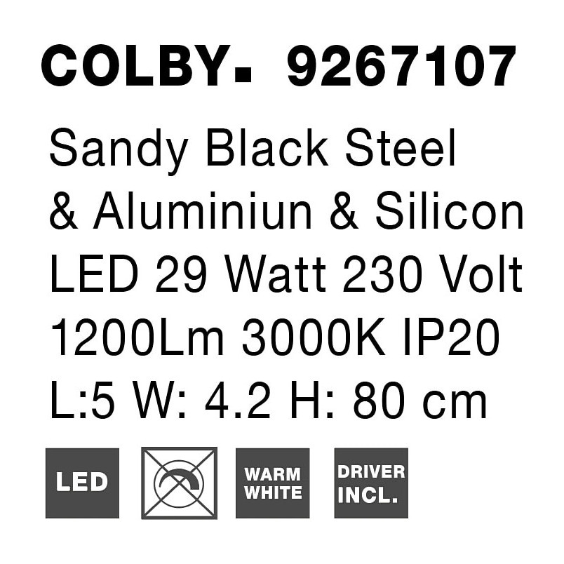 Kinkiet LED Simple 80cm czarny - Nowoczesne oświetlenie
