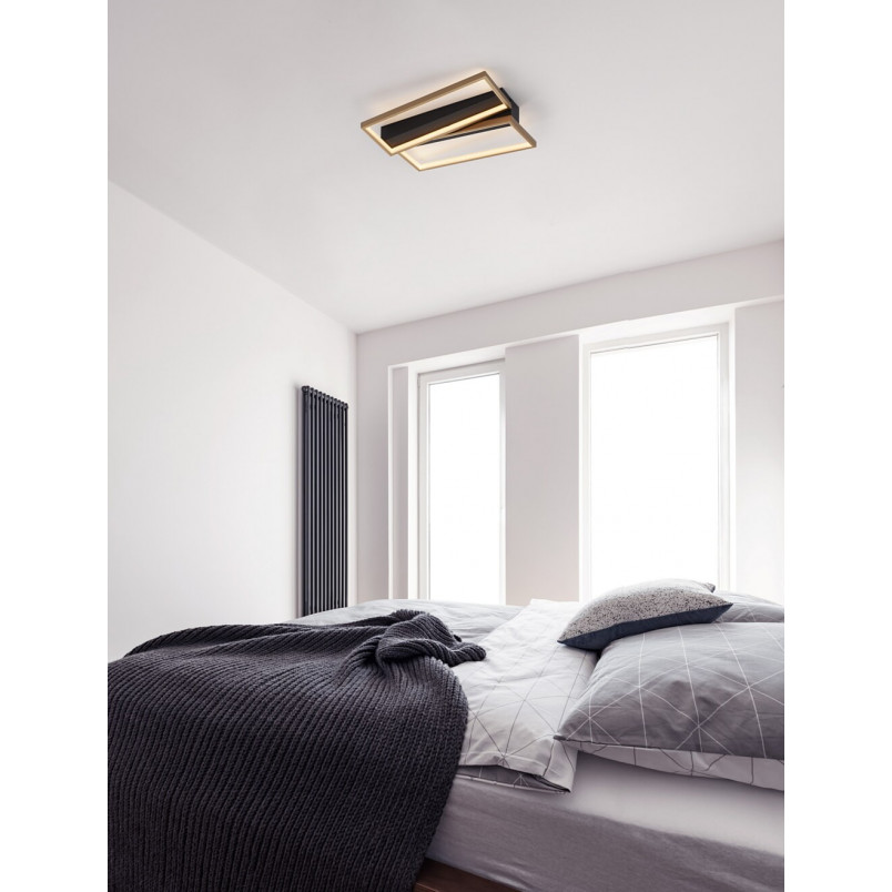 Plafon LED Glamour Zeo | Czarny i Mosiądz - Decolab24