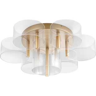 Plafon Tommeo LED 61,7cm przeźroczysty/mosiądz w stylu modern glamour