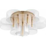 Plafon Tommeo LED 61,7cm przeźroczysty/mosiądz w stylu modern glamour