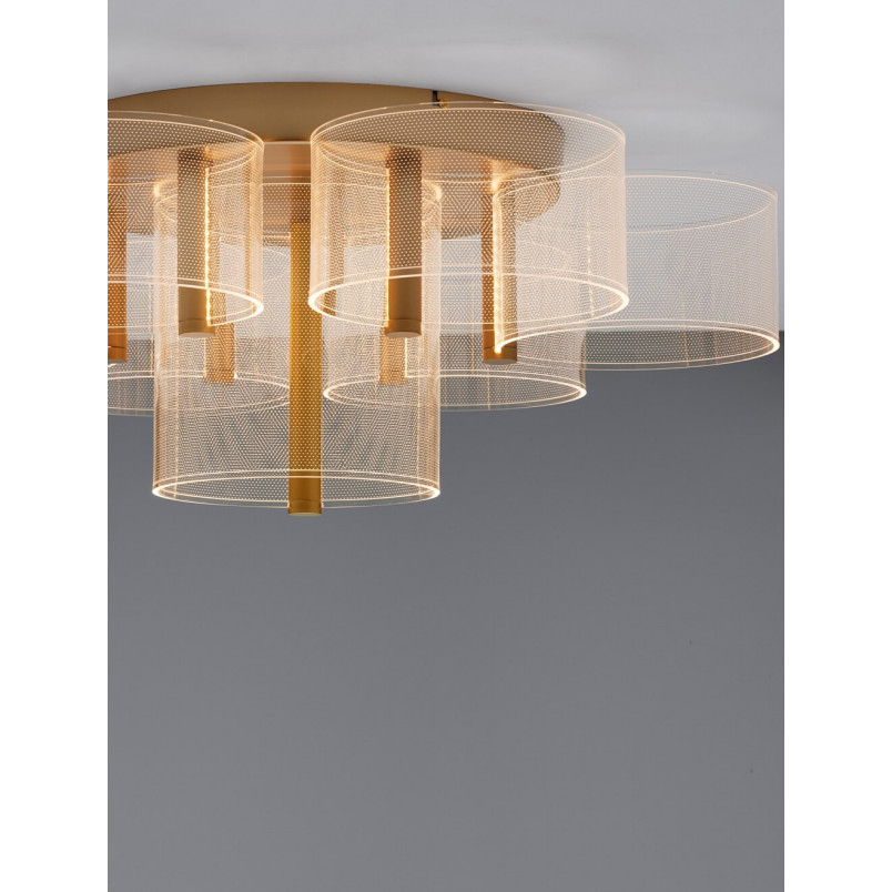 Plafon Tommeo LED 61,7cm przeźroczysty/mosiądz w stylu modern glamour
