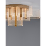 Plafon Tommeo LED 61,7cm przeźroczysty/mosiądz w stylu modern glamour