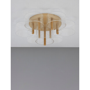 Plafon Tommeo LED 61,7cm przeźroczysty/mosiądz w stylu modern glamour