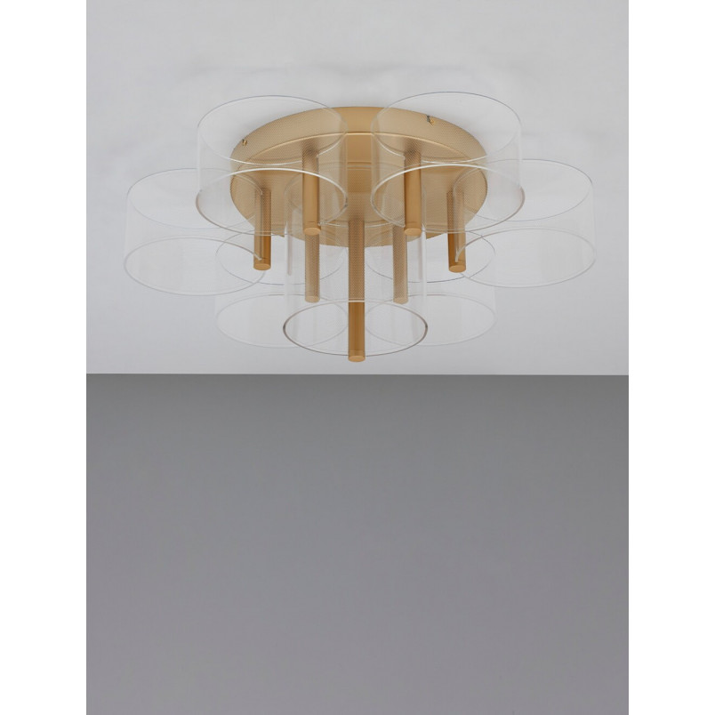 Plafon Tommeo LED 61,7cm przeźroczysty/mosiądz w stylu modern glamour