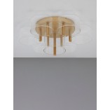 Plafon Tommeo LED 61,7cm przeźroczysty/mosiądz w stylu modern glamour