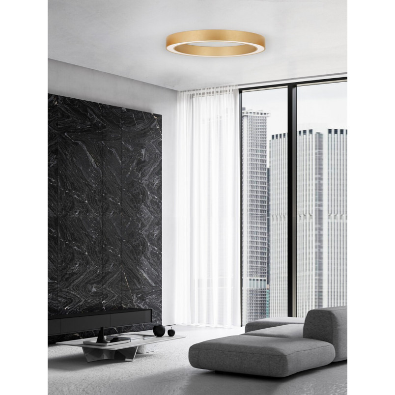 Plafon okrągły glamour Lendon LED 80cm mosiężny