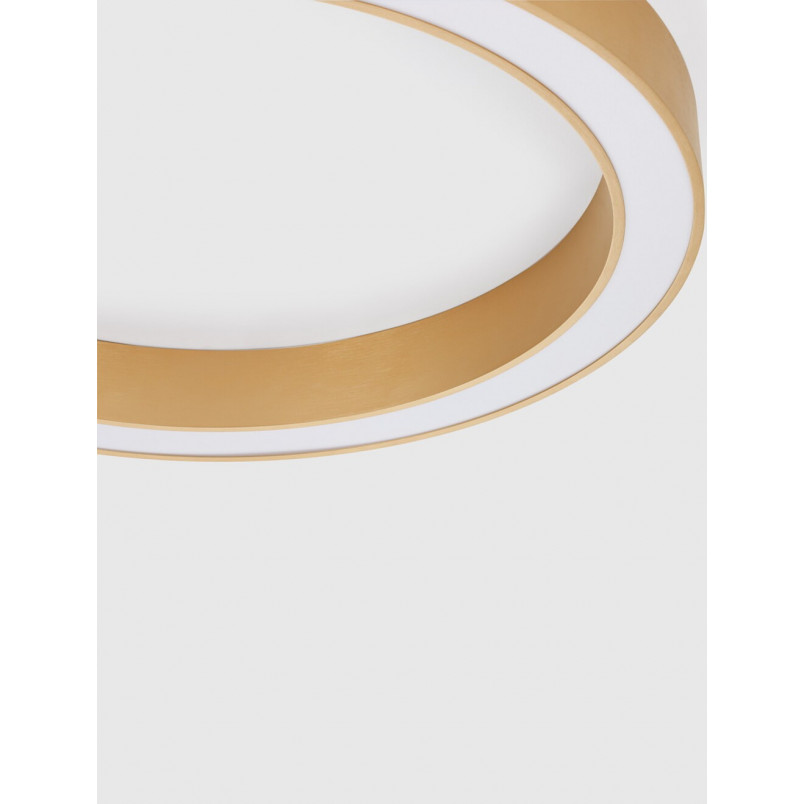 Plafon okrągły glamour Lendon LED 80cm mosiężny
