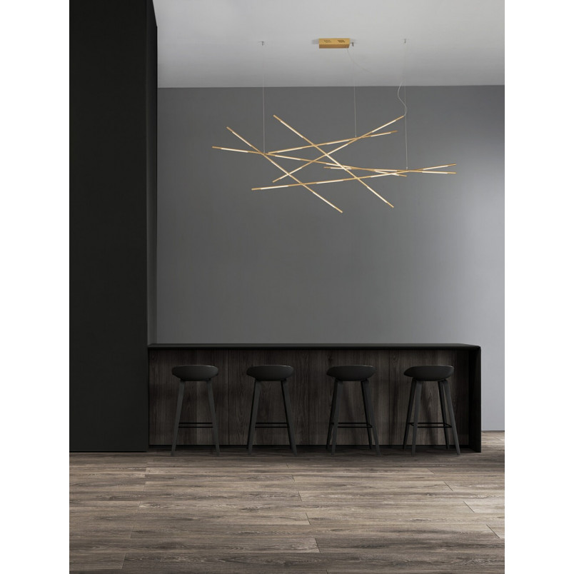 Lampa Wisząca Strise LED Mosiężna | Nowoczesny Design
