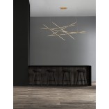 Lampa Wisząca Strise LED Mosiężna | Nowoczesny Design