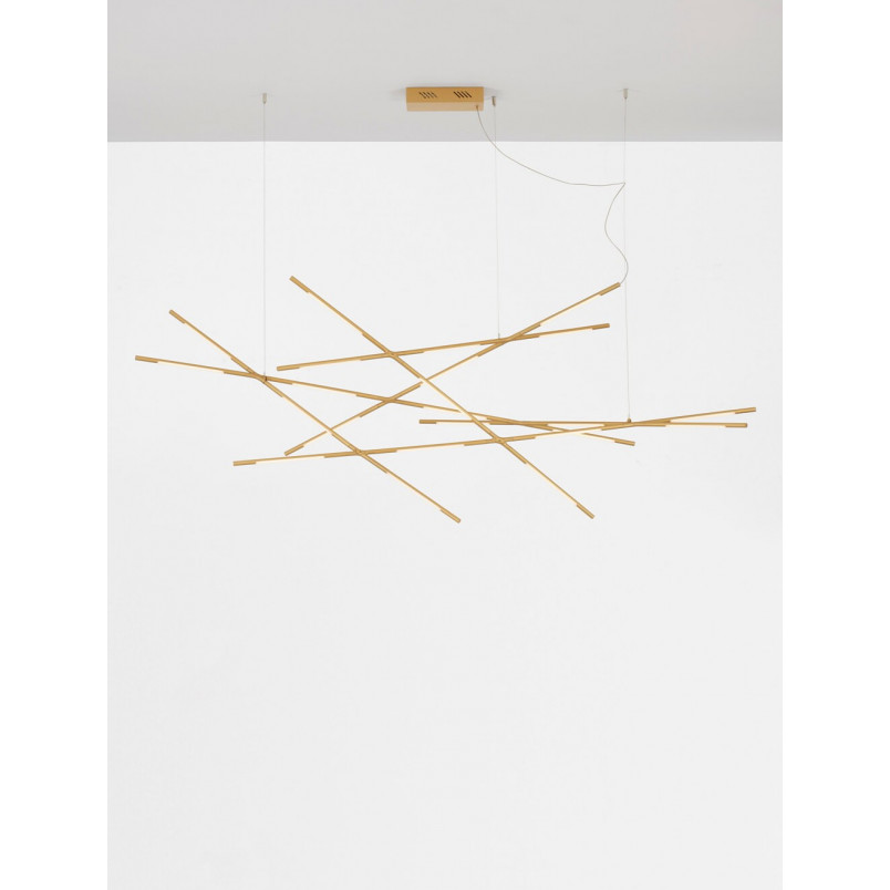 Lampa Wisząca Strise LED Mosiężna | Nowoczesny Design