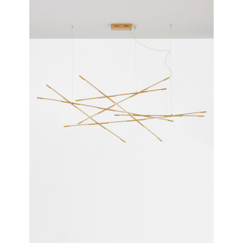 Lampa Wisząca Strise LED Mosiężna | Nowoczesny Design