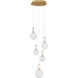 Lampa wisząca szklane kule glamour Grap LED V 42cm biało-złota