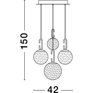 Lampa wisząca szklane kule glamour Grap LED V 42cm biało-złota