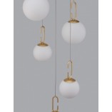 Lampa wisząca szklane kule glamour Grap LED V 42cm biało-złota