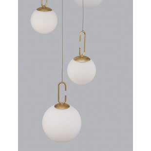 Lampa wisząca szklane kule glamour Grap LED V 42cm biało-złota
