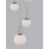Lampa wisząca szklane kule glamour Grap LED V 42cm biało-złota