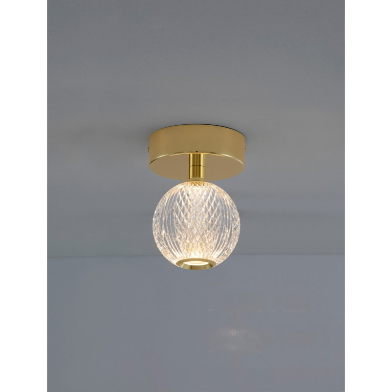 Plafon Glamour Jewels - Szklana Kula Złota LED | Decolab24