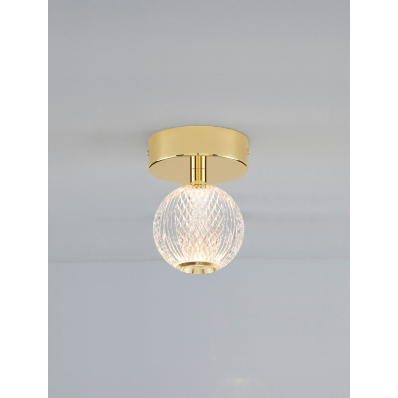Plafon Glamour Jewels - Szklana Kula Złota LED | Decolab24