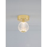 Plafon Glamour Jewels - Szklana Kula Złota LED | Decolab24