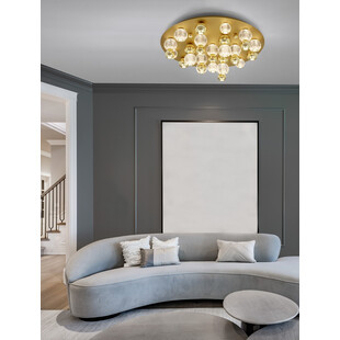 Plafon szklany glamour Conti LED 92cm złoty - Decolab24