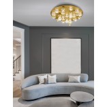Plafon szklany glamour Conti LED 92cm złoty - Decolab24