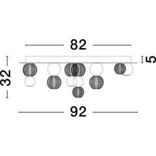 Plafon szklany glamour Conti LED 92cm złoty - Decolab24