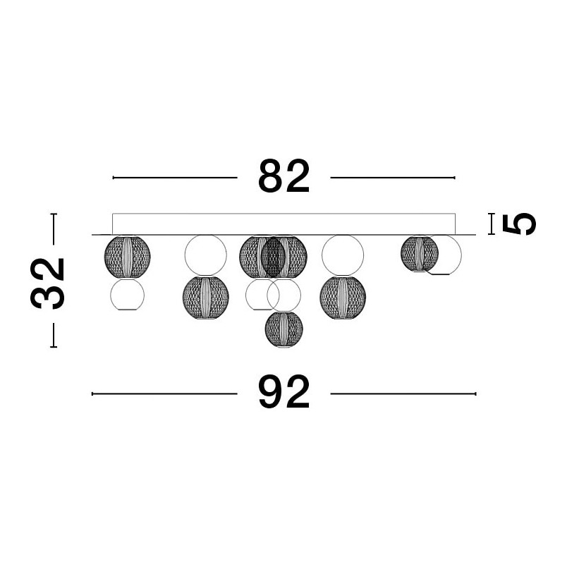 Plafon szklany glamour Conti LED 92cm złoty - Decolab24