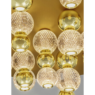 Plafon szklany glamour Conti LED 92cm złoty - Decolab24