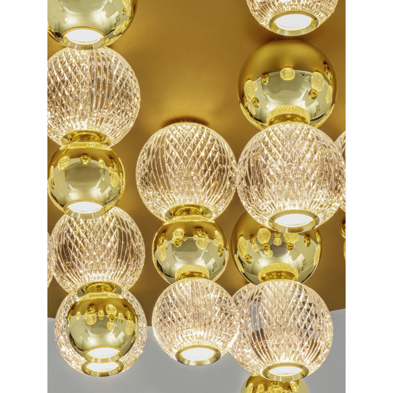 Plafon szklany glamour Conti LED 92cm złoty - Decolab24