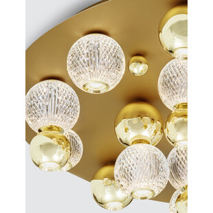 Plafon szklany glamour Conti LED 92cm złoty - Decolab24